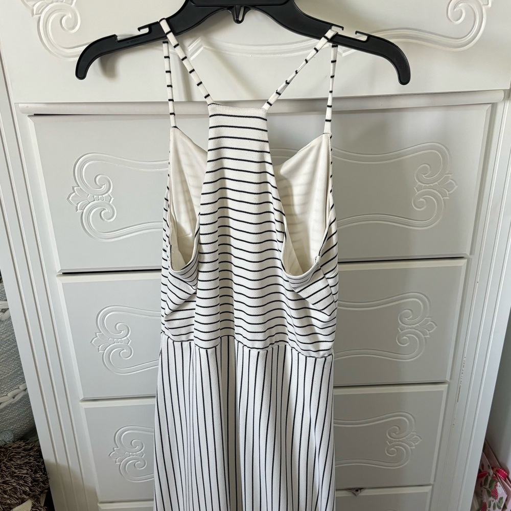 Banana Republic black and white striped small maxi dress - Picture 2 of 6